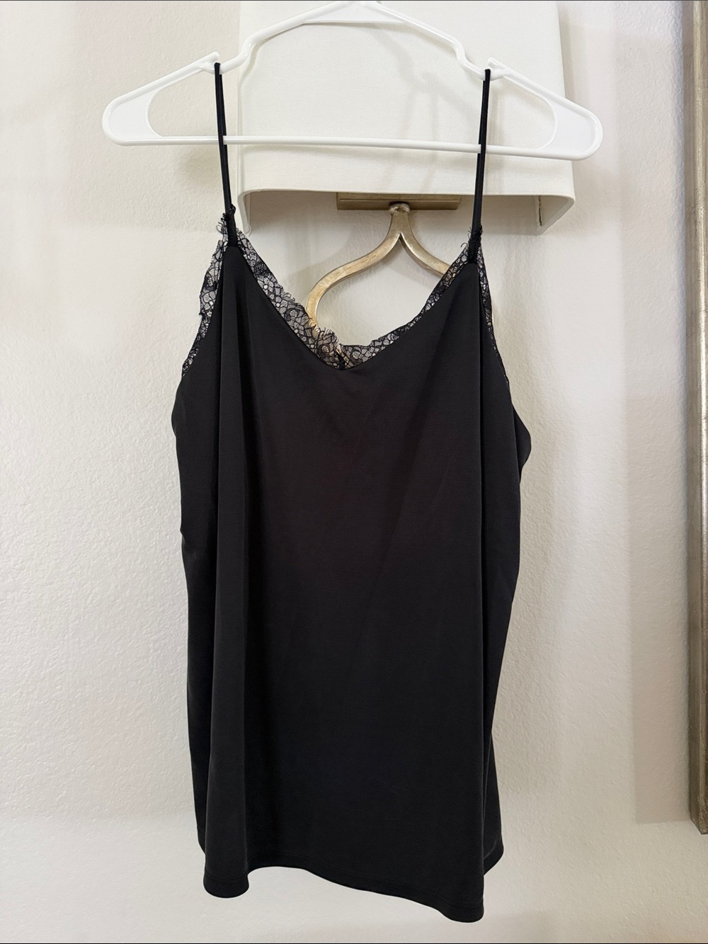 Black Lace-Trim Camisole Top - Women